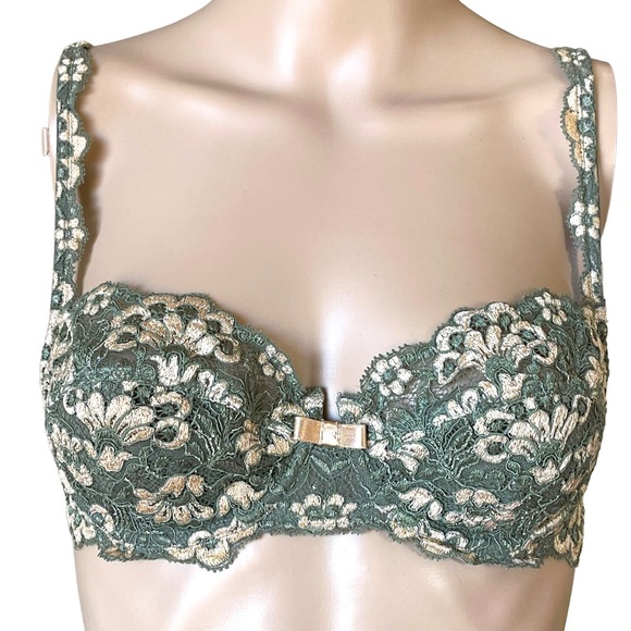 Lise Charmel Other - Vintage Lise Charmel retired style green and yellow lacy bra